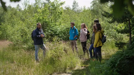 Wilder Kent Safari at the Blean where guide is speaking to group outdoors