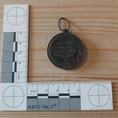 World War I Victory Medal, found at Crockham Hill Common.