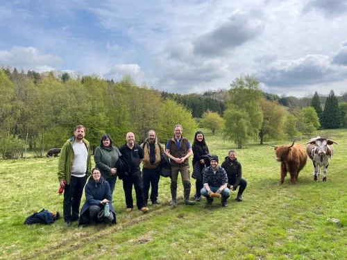 The team from Growup Farms on a wilder team building day at Heather Corrie Vale.